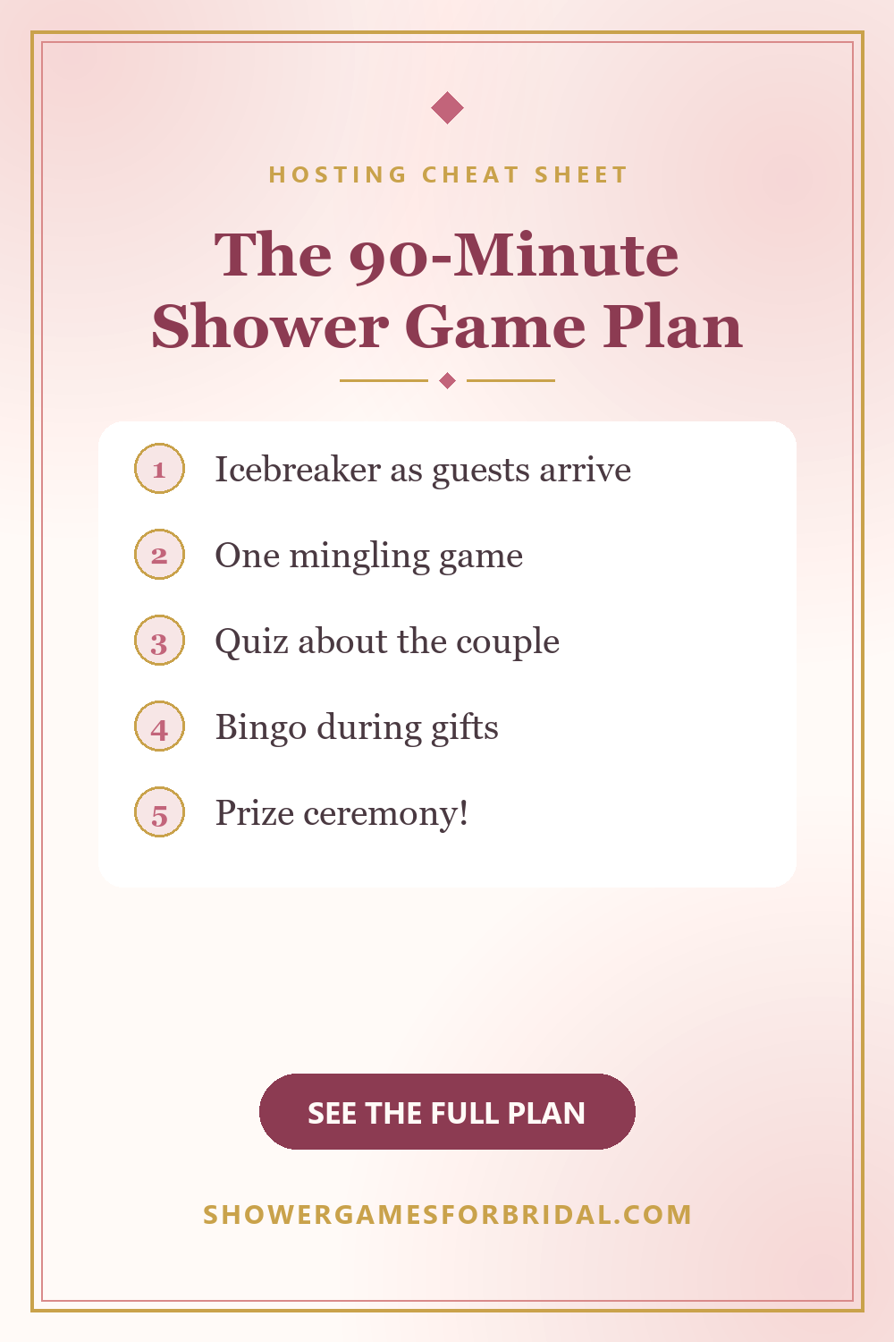The 90-minute bridal shower game plan hosting cheat sheet