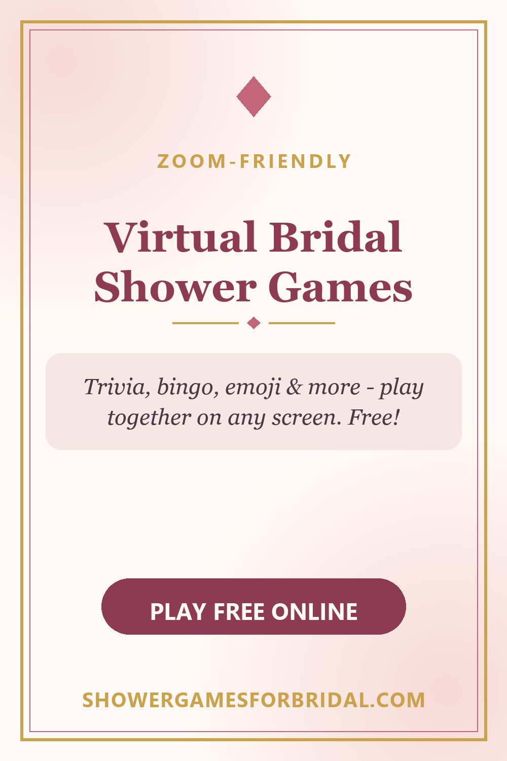 Virtual bridal shower games for Zoom, free to play