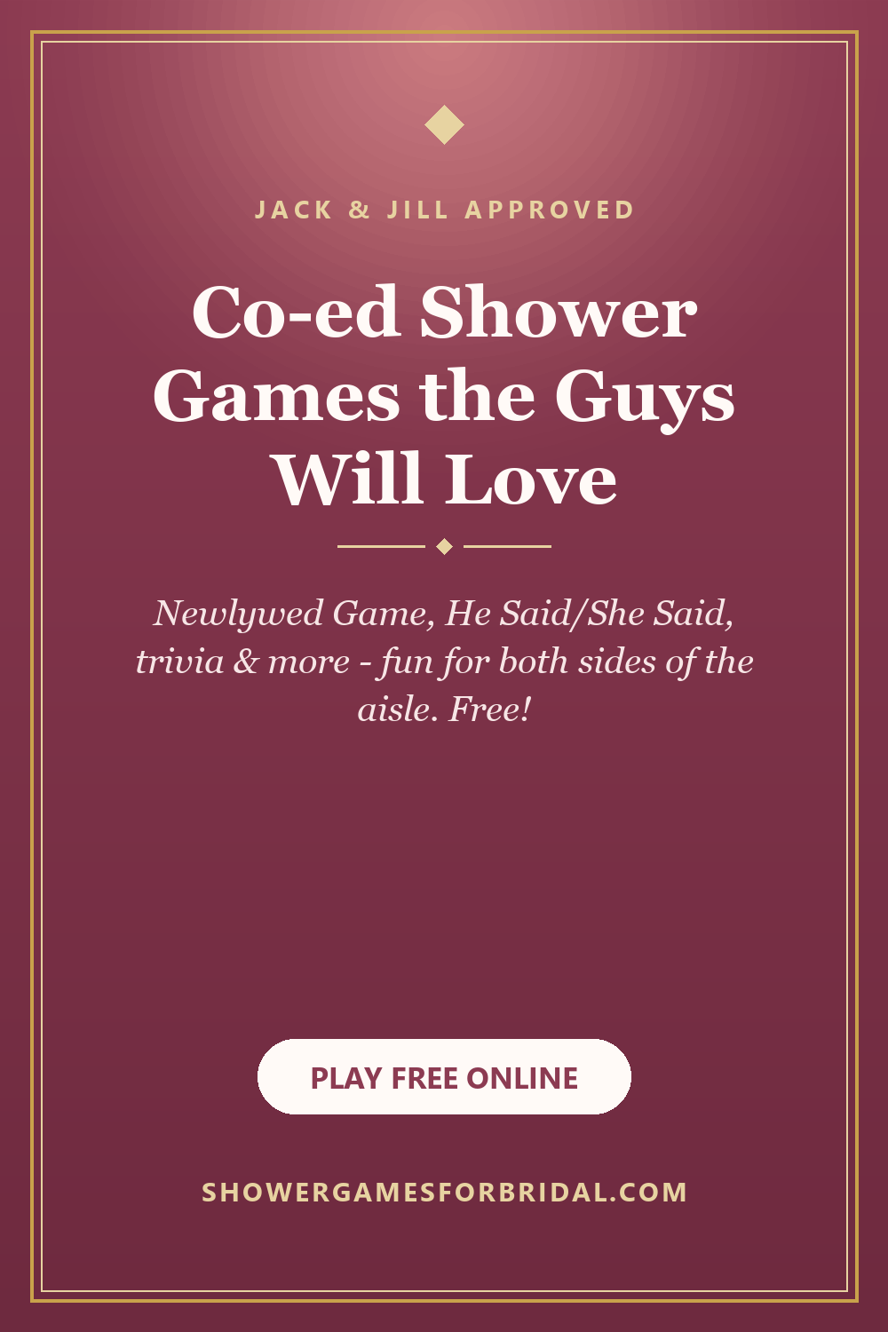 Co-ed bridal shower games the guys will love